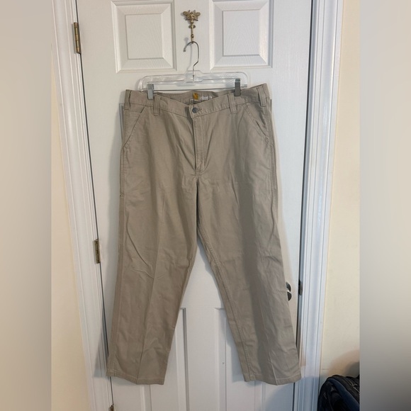 Carhartt Mens Pants size 38x30 Relaxed Fit tan grey - Picture 1 of 5